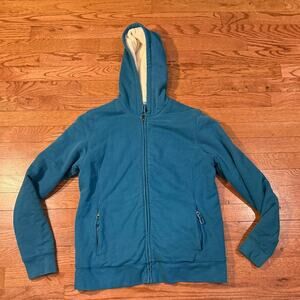 L.L.Bean Women’s Fleece Lined Zip Hoodie Teal Blue Size Small